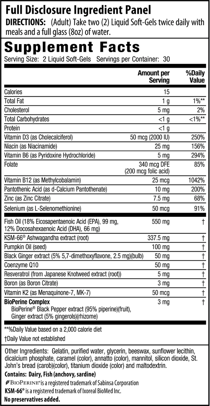 Energy & Endurance Testosterone UP Men Over 40 Supplement Facts