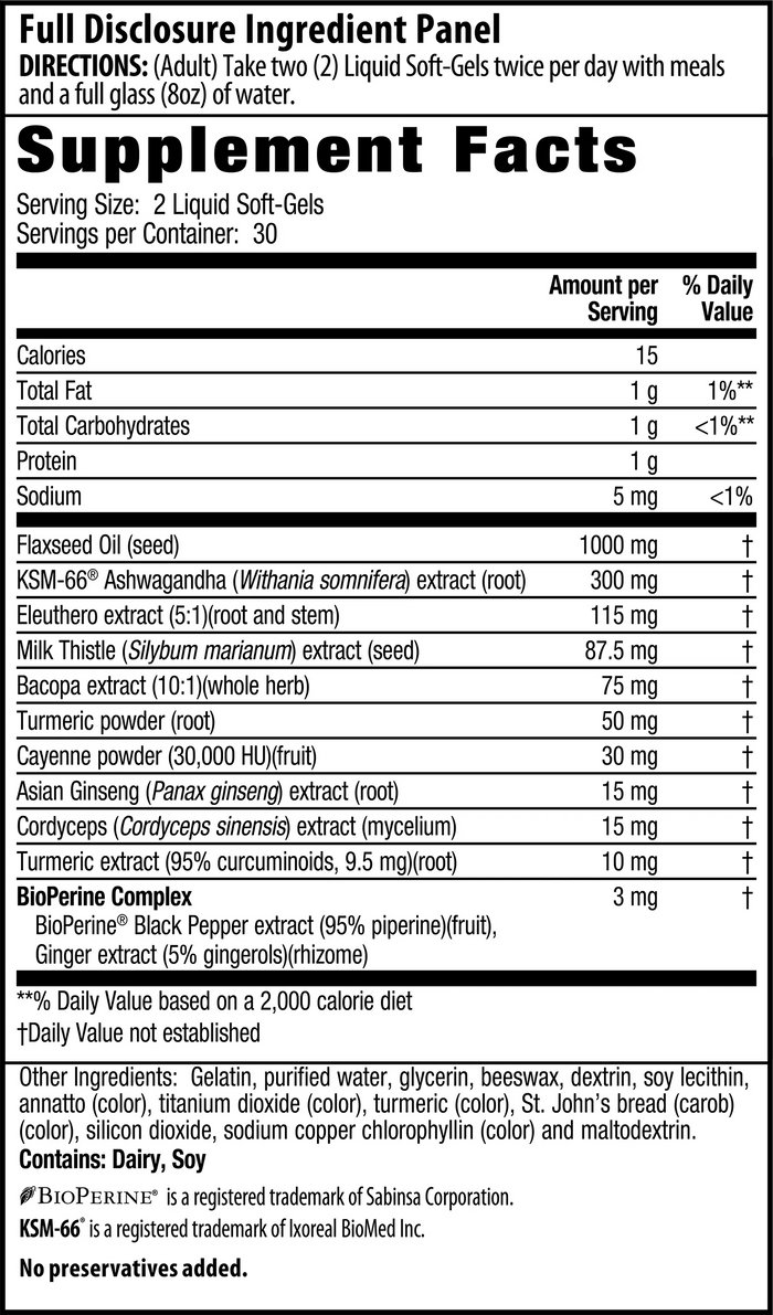 Extra Strength Ashwagandha Supplement Facts