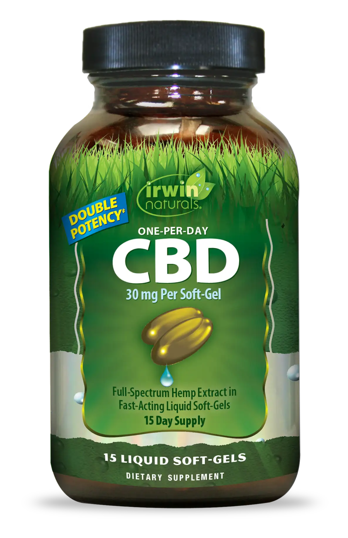 Double-Potency CBD (30mg Per Soft-Gel) 15ct – Irwin Naturals Double-Potency CBD (30mg Per Soft-Gel) 15ct – Irwin Naturals