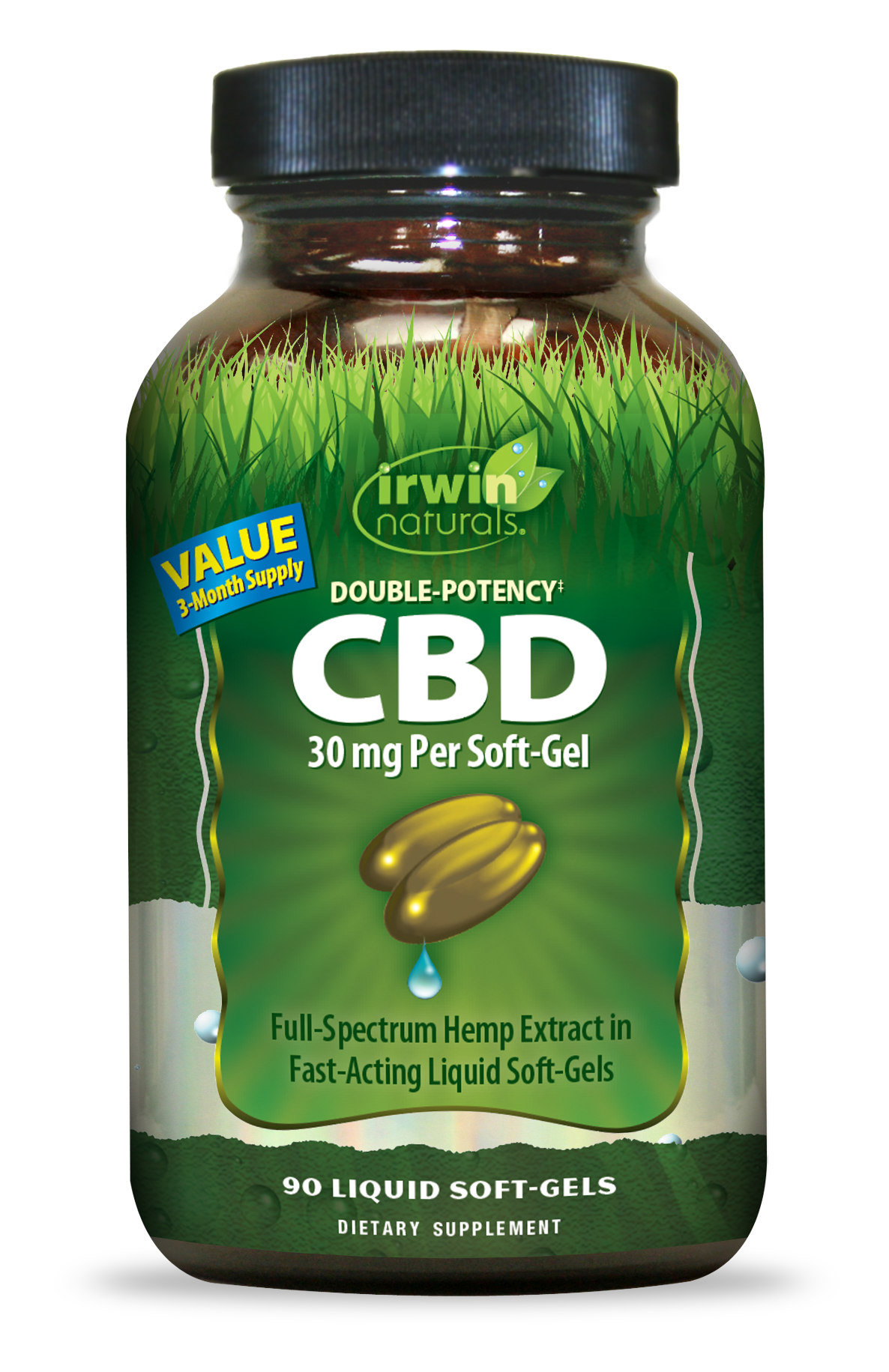 Double Potency CBD Soft Gels: 30 mg Value Size