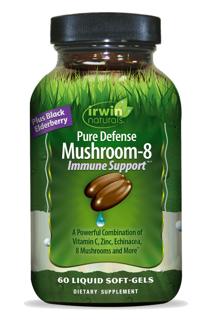 Pure Defense Mushroom-8 Immune Support Plus Black Elderberry by Irwin Naturals