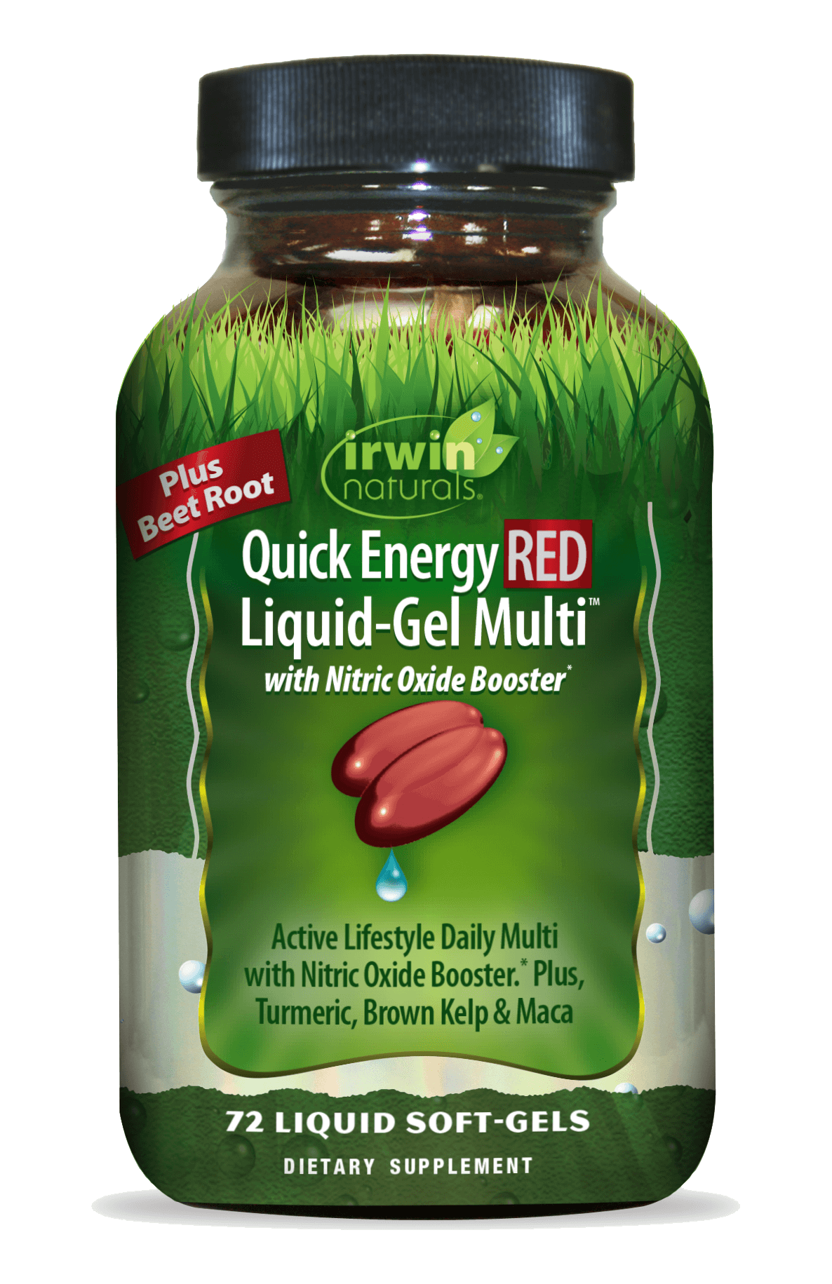 Quick Energy RED liquid gel multi with Nitric Oxide Booster by Irwin Naturals