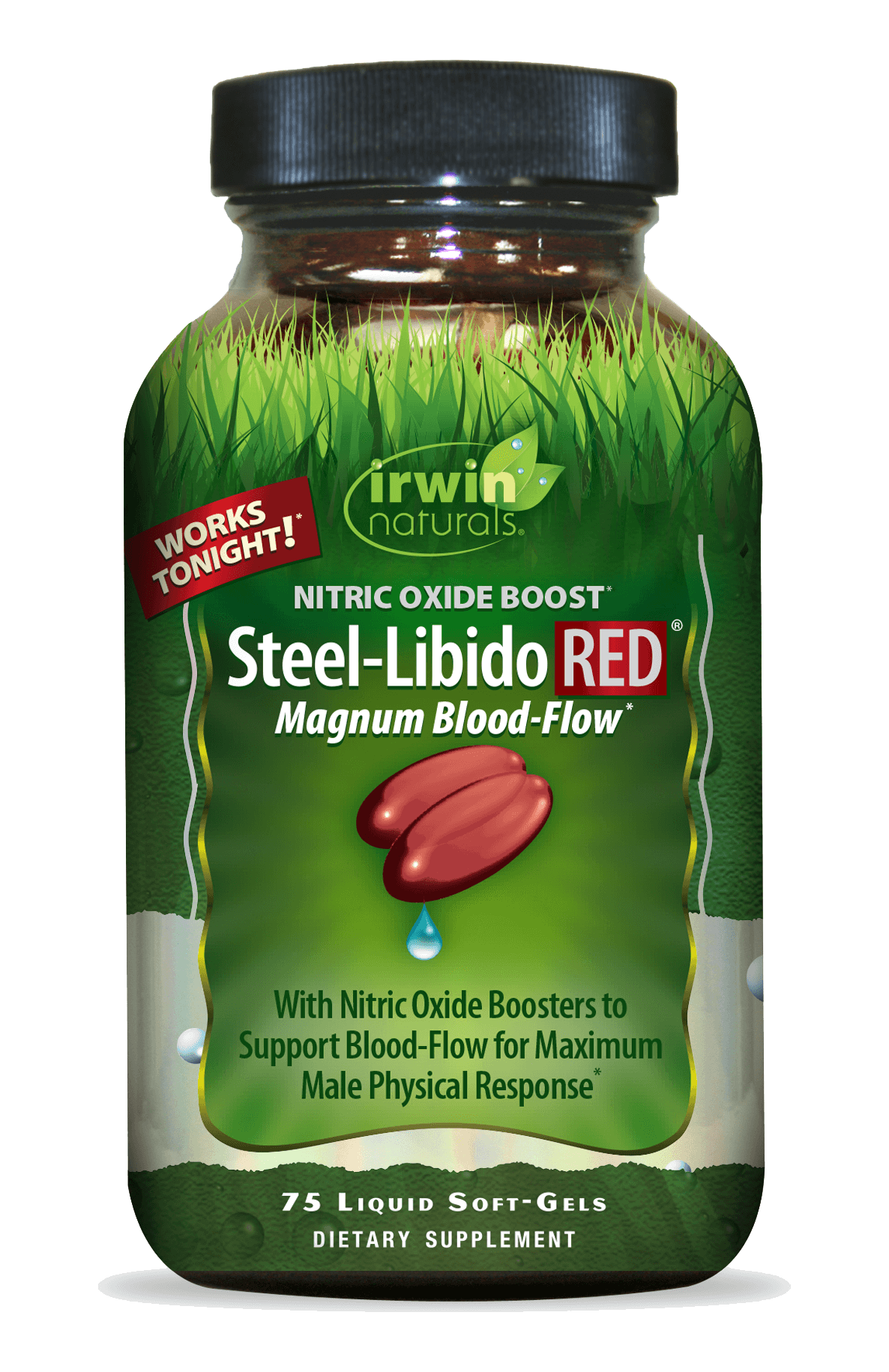 Nitric Oxide Boost Steel Libido RED Magnum Blood Flow by Irwin Naturals