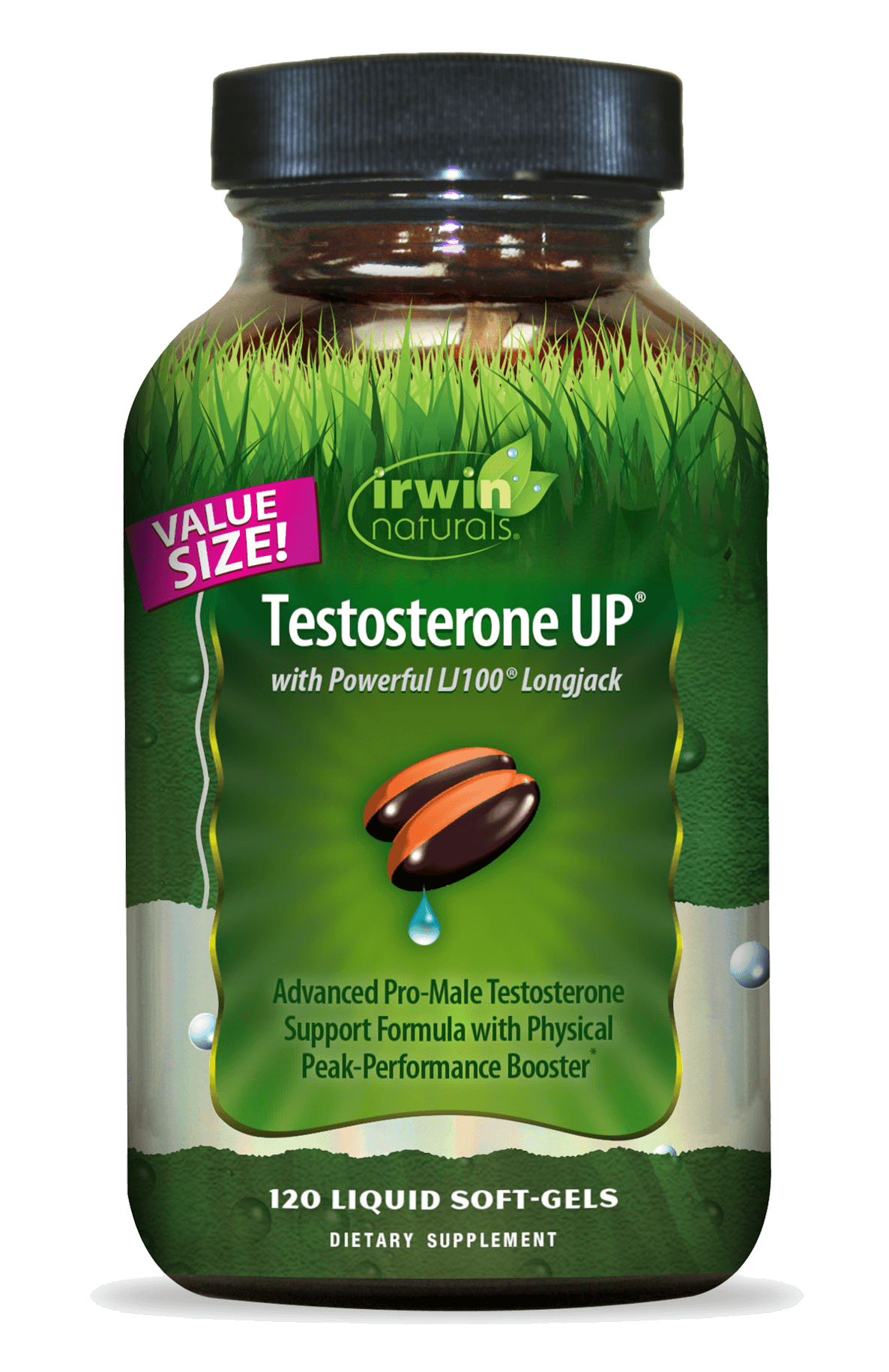 Value Size Testosterone UP with Powerful LJ100 Longjack by Irwin Naturals