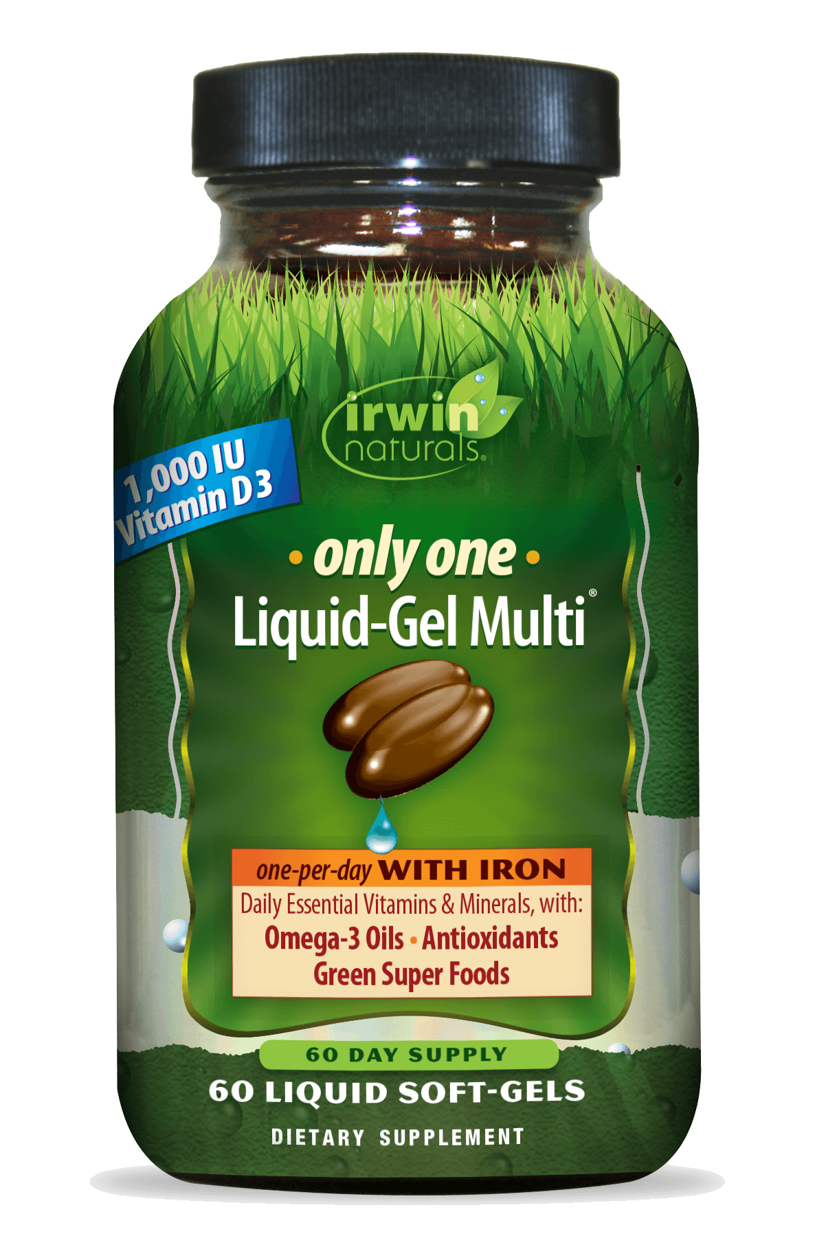 Only One Per Day Liquid Gel Multi with Iron by Irwin Naturals