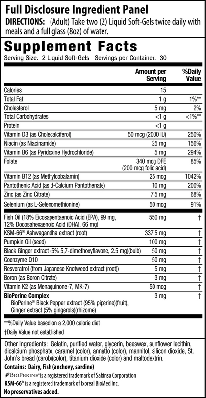 Energy & Endurance Testosterone UP Men Over 40 Supplement Facts