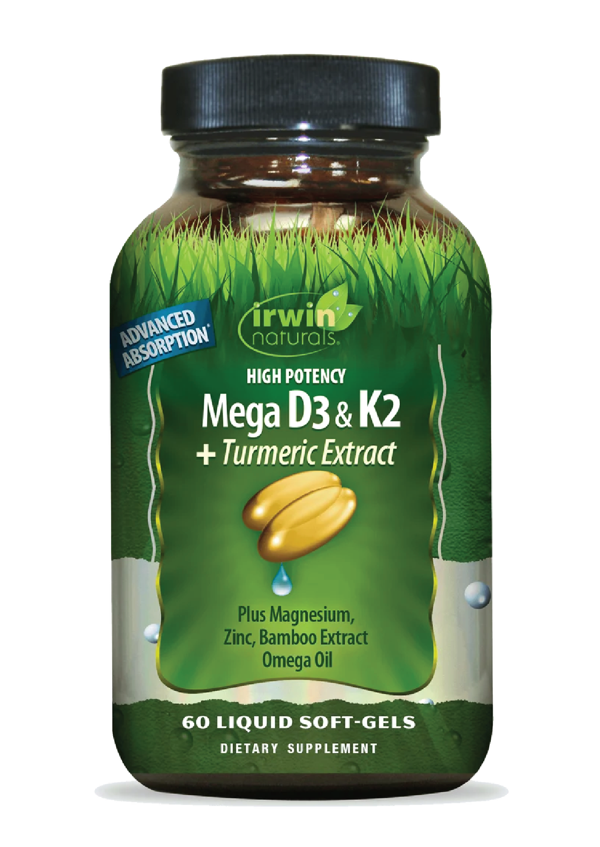 High Potency D3 & K2 +Turmeric Extract-Irwin Naturals