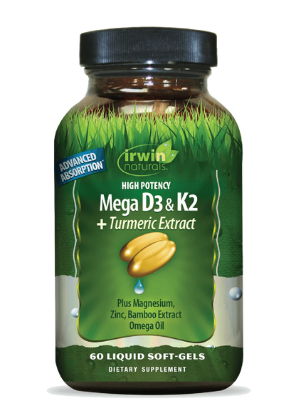 High Potency D3 & K2 +Turmeric Extract-Irwin Naturals
