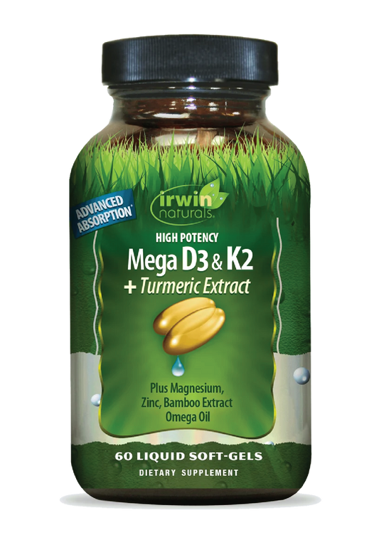 High Potency D3 & K2 +Turmeric Extract-Irwin Naturals