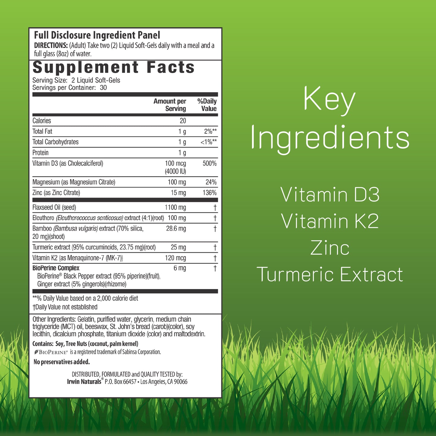 High Potency D3 & K2 +Turmeric Extract