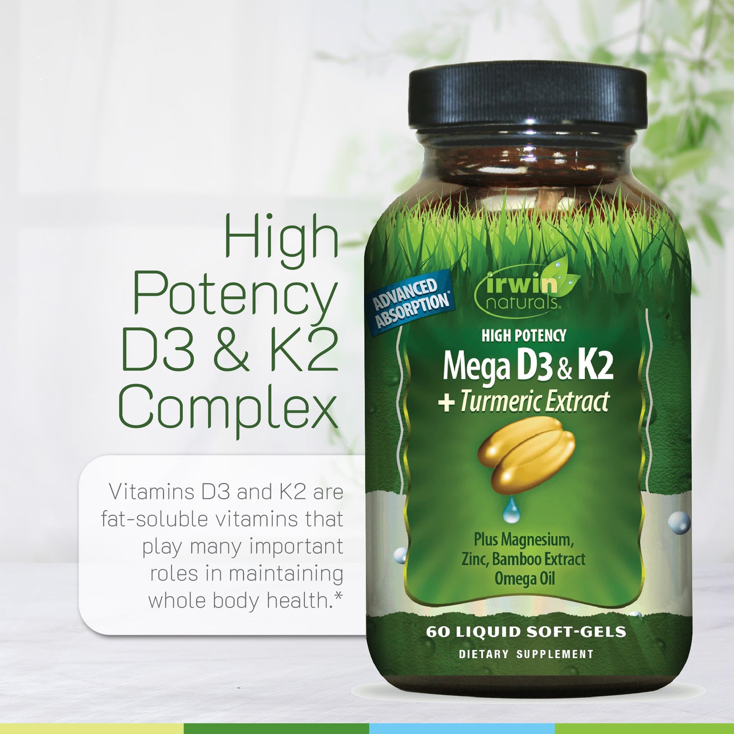 High Potency D3 & K2 +Turmeric Extract
