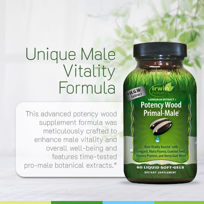 Longjack Extract + Potency Wood (Muira Puama) Primal-Male 60ct-Irwin Naturals
