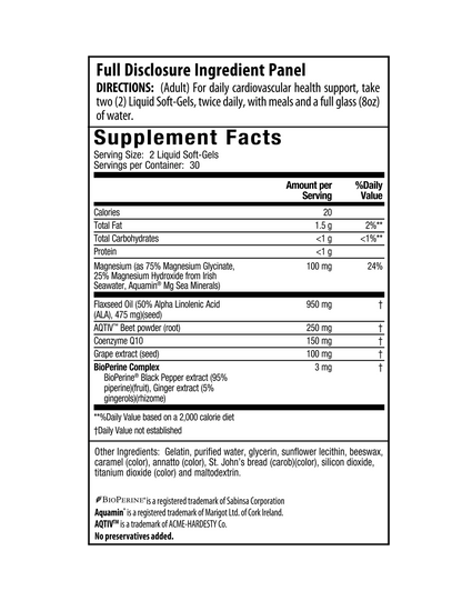 Magnesium + Beets & CoQ10 60ct Supplement Facts