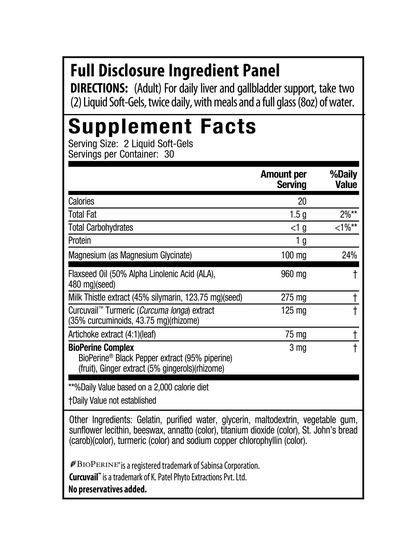 Magnesium + Milk Thistle & Turmeric Supplement Facts