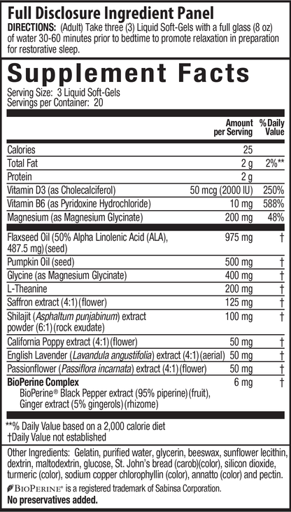 Power to Sleep Magnesium PM + Relaxing Flower Complex 60ct