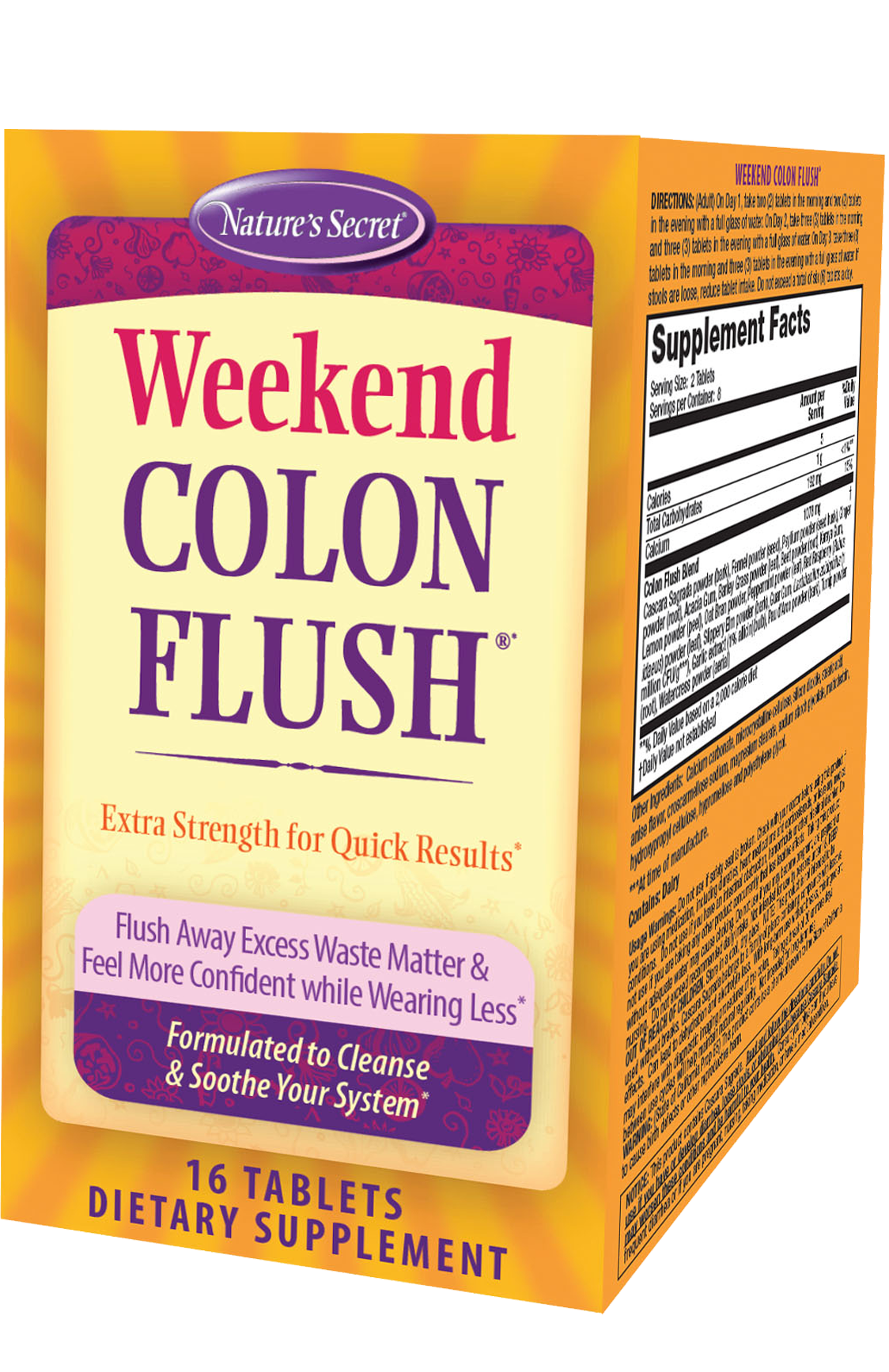 Weekend Colon Flush Cleanse Soothe Nature's Secret