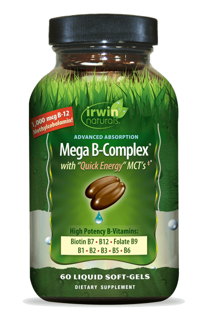 Advanced Absorption Mega-B Complex with Quick Energy MCTs Irwin Naturals