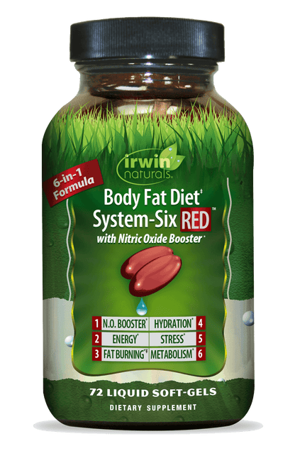 Body Fat Diet System Six Red with Nitric Oxide Booster Irwin Naturals