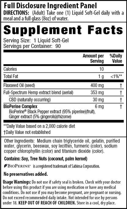 Double Potency CBD Soft Gels: 30 mg Value Size
