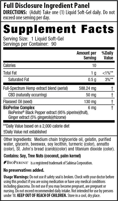 Extra Strength CBD Soft Gels: 50 mg Value Size