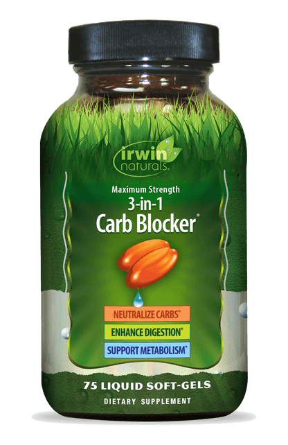 Maximum Strength 3 and 1 Carb Blocker Neutralize carbs, Enhance Digestion, Support Metabolism  by Irwin Naturals