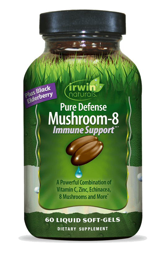 Pure Defense Mushroom-8 Immune Support Plus Black Elderberry by Irwin Naturals