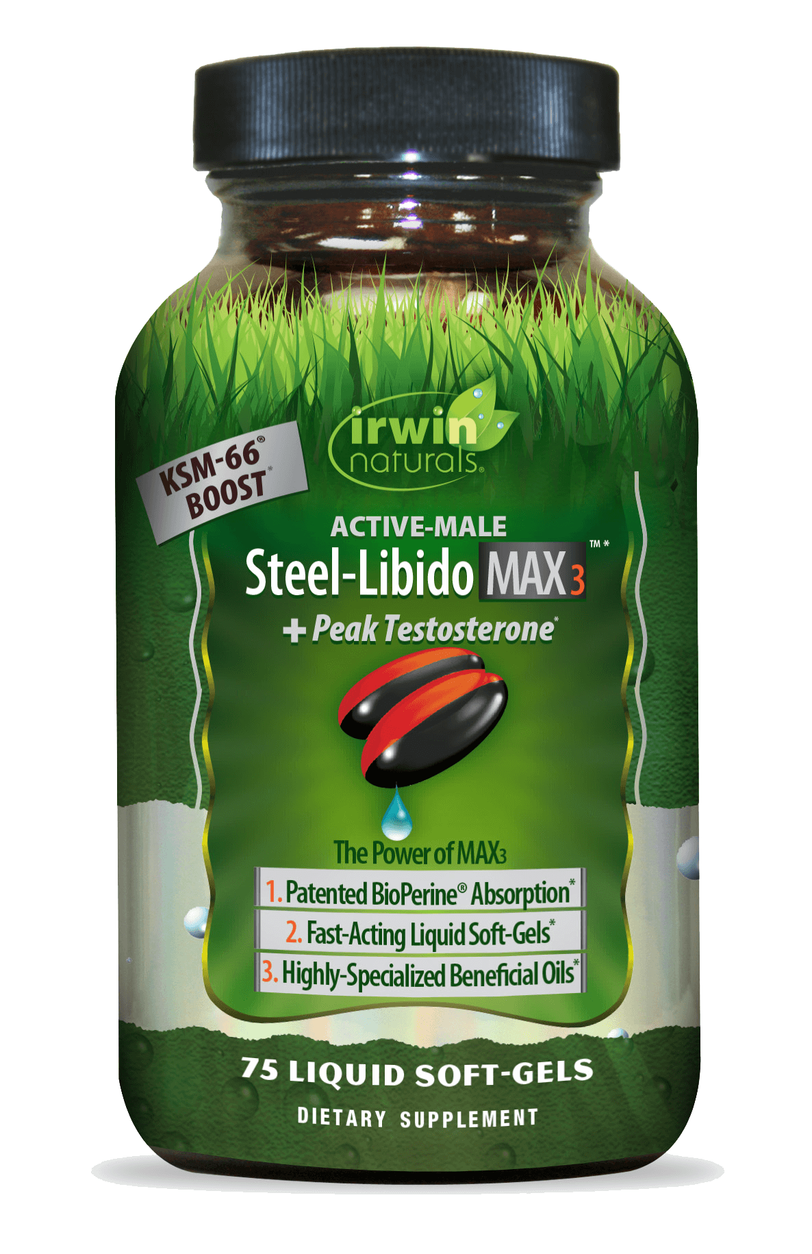 Active Male Steel Libido Max 3 Plus Peak Testosterone by Irwin Naturals