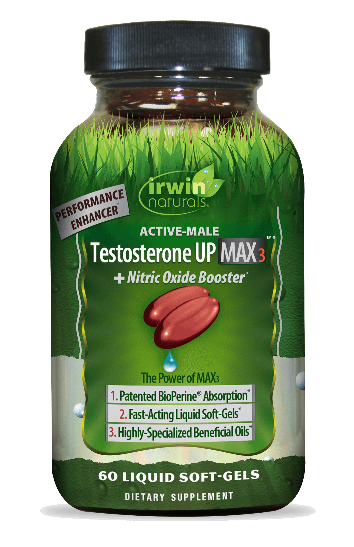 Active Male Testosterone UP Max 3 with Nitric Oxide Booster by Irwin Naturals