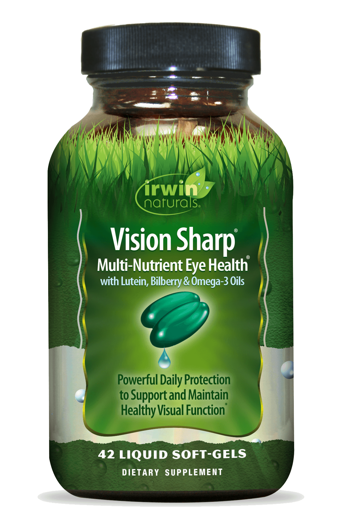 Vision Sharp Multi Nutrient Eye Health with Lutein, Bilberry and Omega 3 Oils by Irwin Naturals
